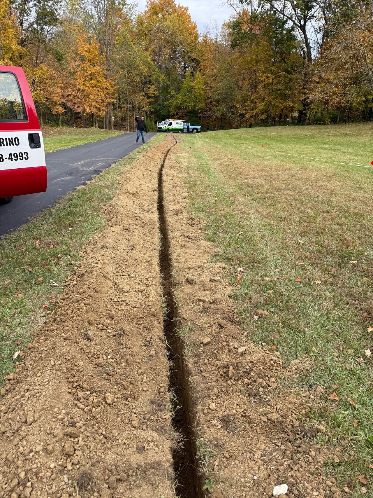 Bobcat MT100 trenching a new line