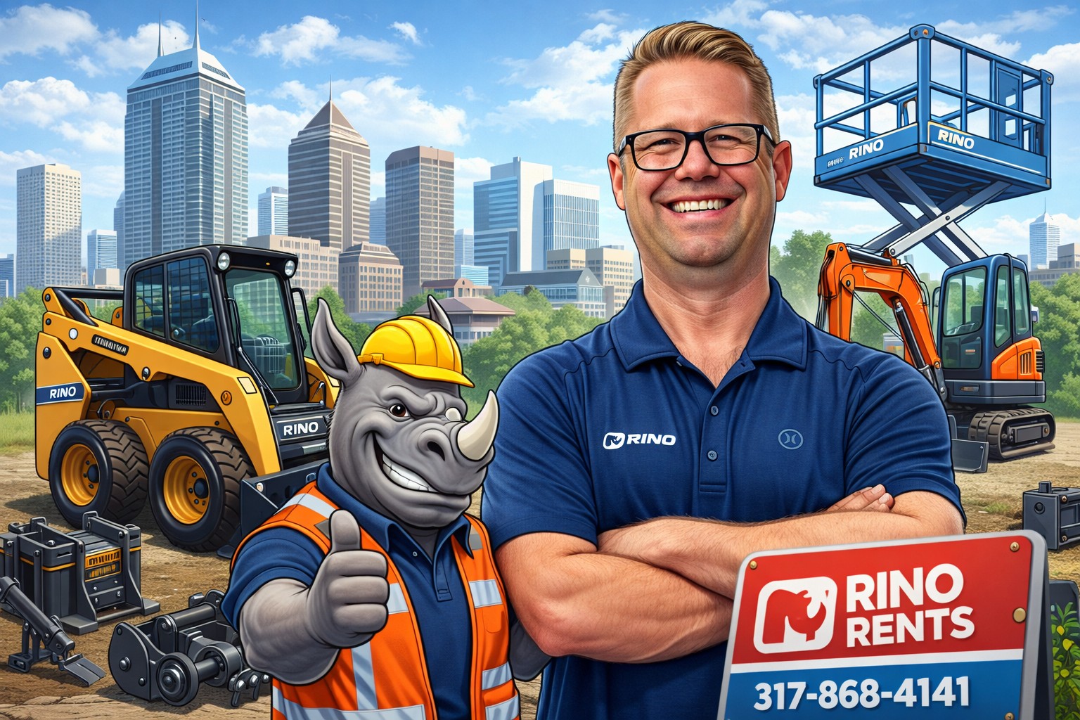 What is the process to rent a machine at RINO Rents?